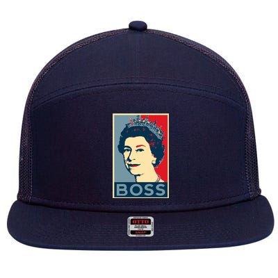 Queen Elizabeth II Boss Her Royal Highness 7 Panel Mesh Trucker Snapback Hat