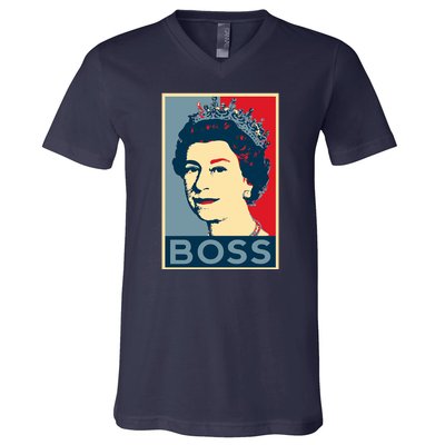 Queen Elizabeth II Boss Her Royal Highness V-Neck T-Shirt