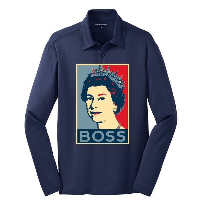 Queen Elizabeth II Boss Her Royal Highness Silk Touch Performance Long Sleeve Polo