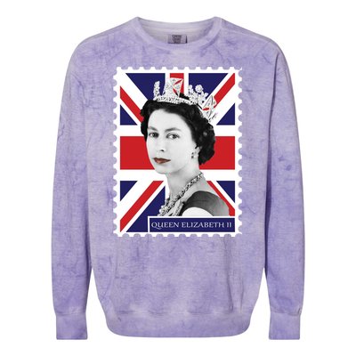 Queen Elizabeth II England Stamp Colorblast Crewneck Sweatshirt