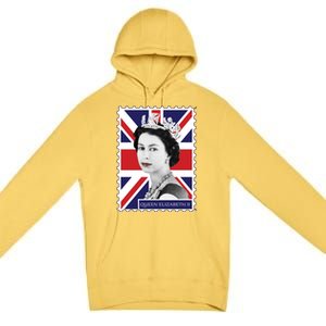 Queen Elizabeth II England Stamp Premium Pullover Hoodie