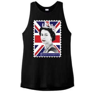 Queen Elizabeth II England Stamp Ladies PosiCharge Tri-Blend Wicking Tank