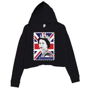 Queen Elizabeth II England Stamp Crop Fleece Hoodie