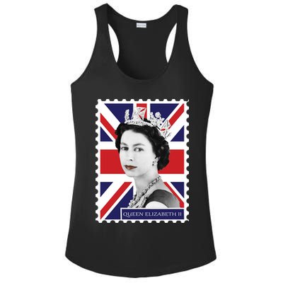 Queen Elizabeth II England Stamp Ladies PosiCharge Competitor Racerback Tank