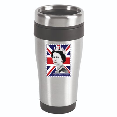 Queen Elizabeth II England Stamp 16oz Travel Tumbler