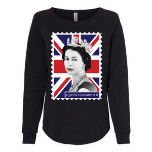 Queen Elizabeth II England Stamp Womens California Wash Sweatshirt