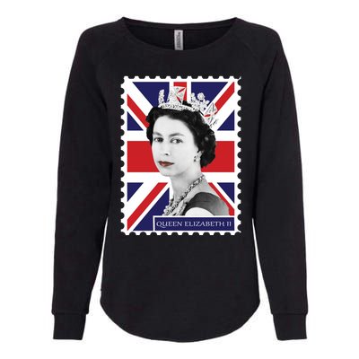 Queen Elizabeth II England Stamp Womens California Wash Sweatshirt