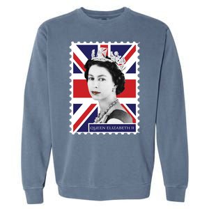 Queen Elizabeth II England Stamp Garment-Dyed Sweatshirt