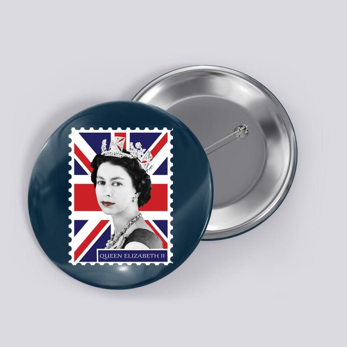 Queen Elizabeth II England Stamp Button