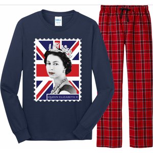 Queen Elizabeth II England Stamp Long Sleeve Pajama Set