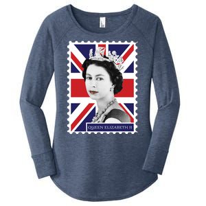 Queen Elizabeth II England Stamp Women's Perfect Tri Tunic Long Sleeve Shirt