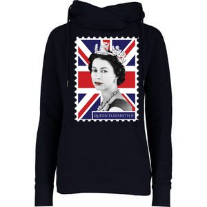 Queen Elizabeth II England Stamp Womens Funnel Neck Pullover Hood