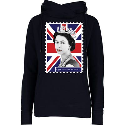 Queen Elizabeth II England Stamp Womens Funnel Neck Pullover Hood