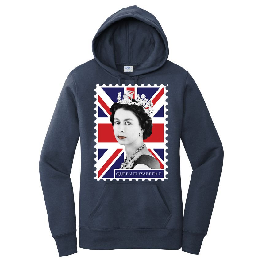 Queen Elizabeth II England Stamp Women's Pullover Hoodie