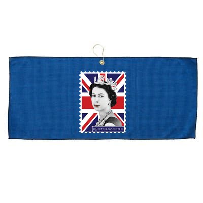 Queen Elizabeth II England Stamp Large Microfiber Waffle Golf Towel