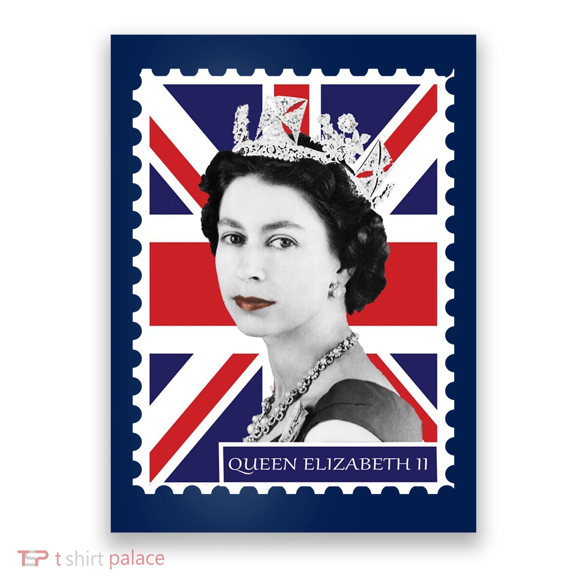 Queen Elizabeth II England Stamp Poster