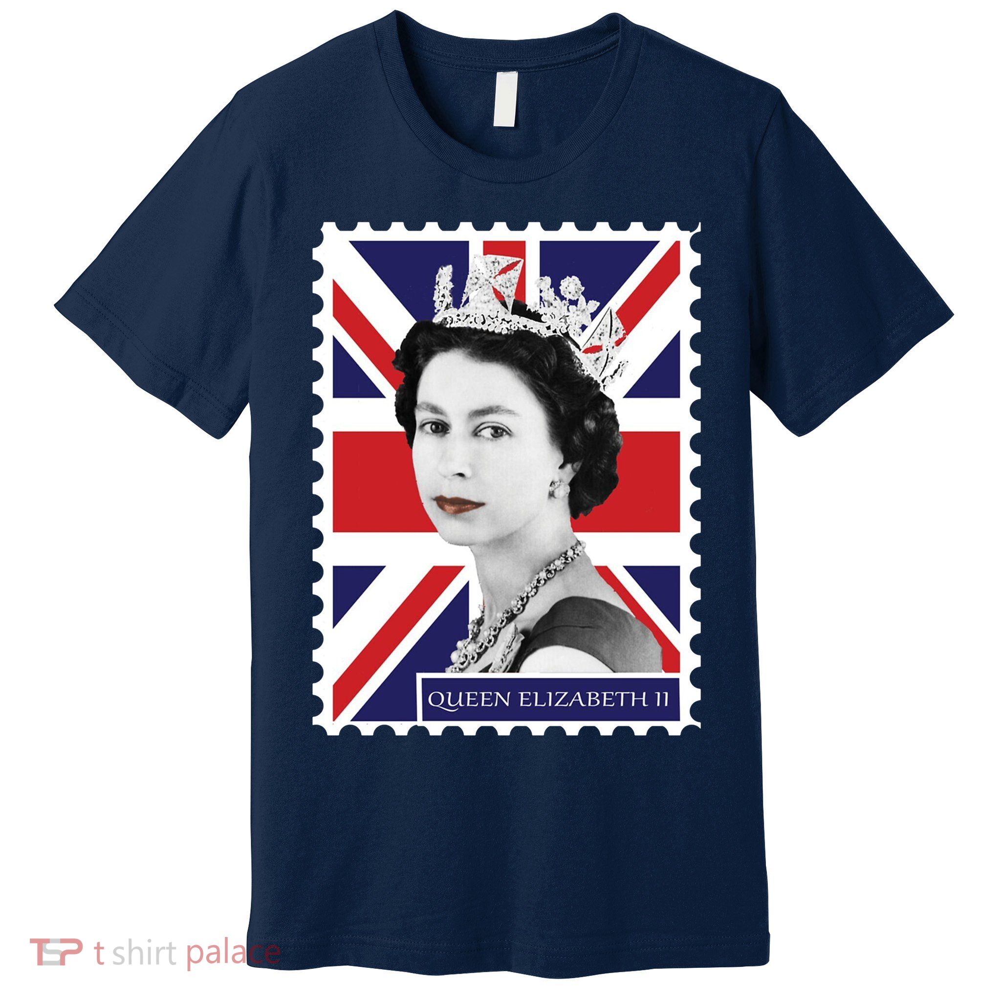 Queen Elizabeth II England Stamp Premium T-Shirt