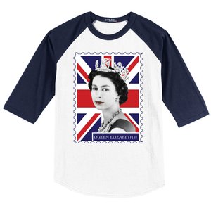 Queen Elizabeth II England Stamp Baseball Sleeve Shirt