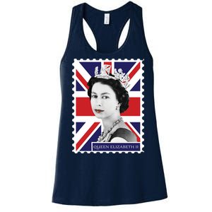 Queen Elizabeth II England Stamp Women's Racerback Tank