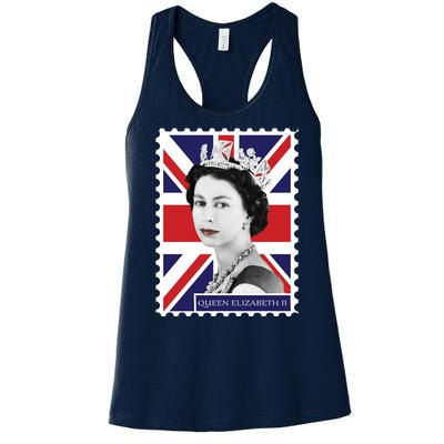 Queen Elizabeth II England Stamp Women's Racerback Tank