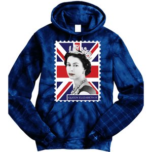 Queen Elizabeth II England Stamp Tie Dye Hoodie