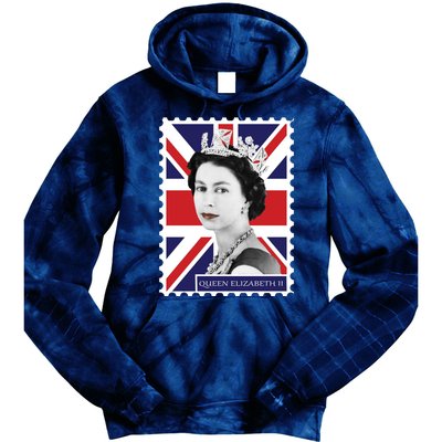 Queen Elizabeth II England Stamp Tie Dye Hoodie