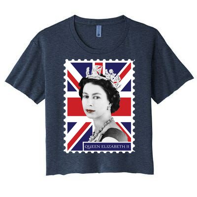 Queen Elizabeth II England Stamp Women's Crop Top Tee