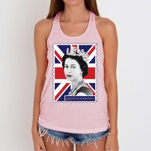 Queen Elizabeth II England Stamp Women's Knotted Racerback Tank