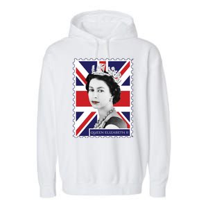 Queen Elizabeth II England Stamp Garment-Dyed Fleece Hoodie