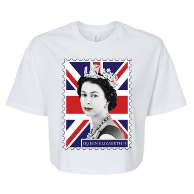 Queen Elizabeth II England Stamp Bella+Canvas Jersey Crop Tee