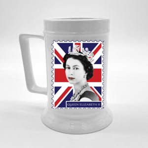 Queen Elizabeth II England Stamp Beer Stein