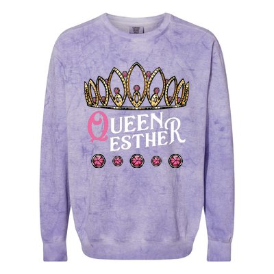 Queen Esther Jewish Purim Costume Humorous Holiday Carnival Colorblast Crewneck Sweatshirt