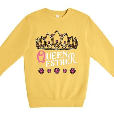 Queen Esther Jewish Purim Costume Humorous Holiday Carnival Premium Crewneck Sweatshirt