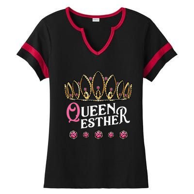 Queen Esther Jewish Purim Costume Humorous Holiday Carnival Ladies Halftime Notch Neck Tee