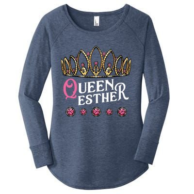 Queen Esther Jewish Purim Costume Humorous Holiday Carnival Women's Perfect Tri Tunic Long Sleeve Shirt