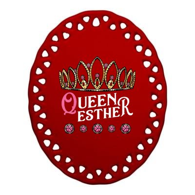 Queen Esther Jewish Purim Costume Humorous Holiday Carnival Ceramic Oval Ornament