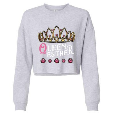 Queen Esther Jewish Purim Costume Humorous Holiday Carnival Cropped Pullover Crew