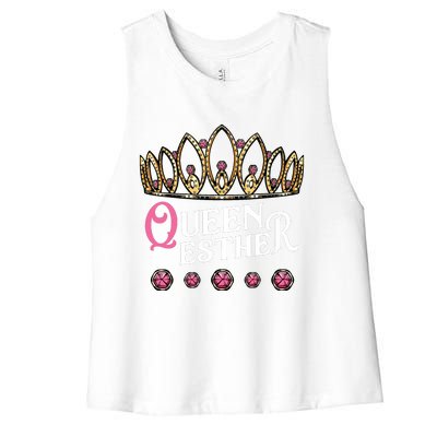 Queen Esther Jewish Purim Costume Humorous Holiday Carnival Women's Racerback Cropped Tank