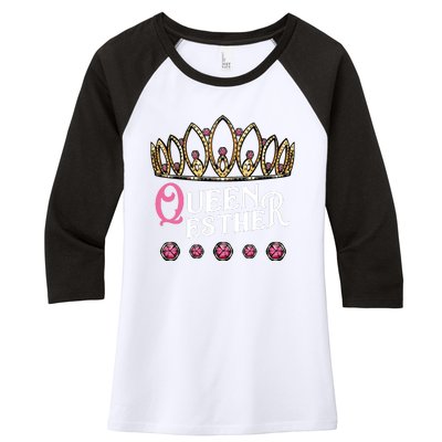 Queen Esther Jewish Purim Costume Humorous Holiday Carnival Women's Tri-Blend 3/4-Sleeve Raglan Shirt