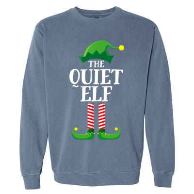 Quiet Elf Matching Family Group Christmas Party Garment-Dyed Sweatshirt