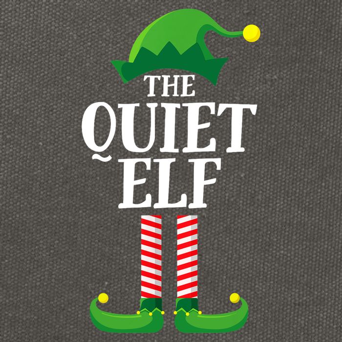Quiet Elf Matching Family Group Christmas Party Cotton Canvas Backpack