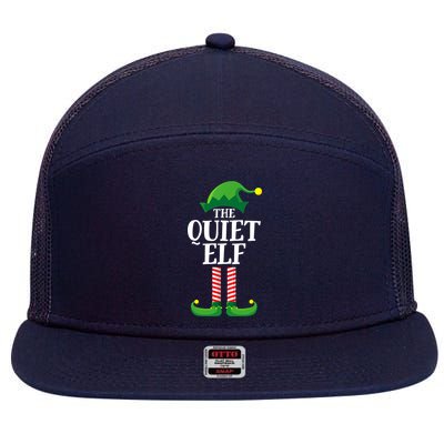 Quiet Elf Matching Family Group Christmas Party 7 Panel Mesh Trucker Snapback Hat