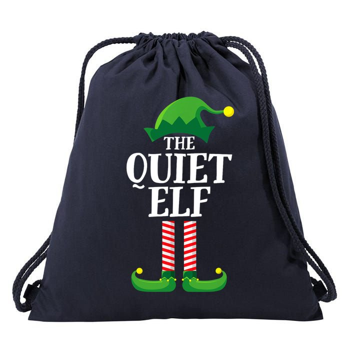 Quiet Elf Matching Family Group Christmas Party Drawstring Bag