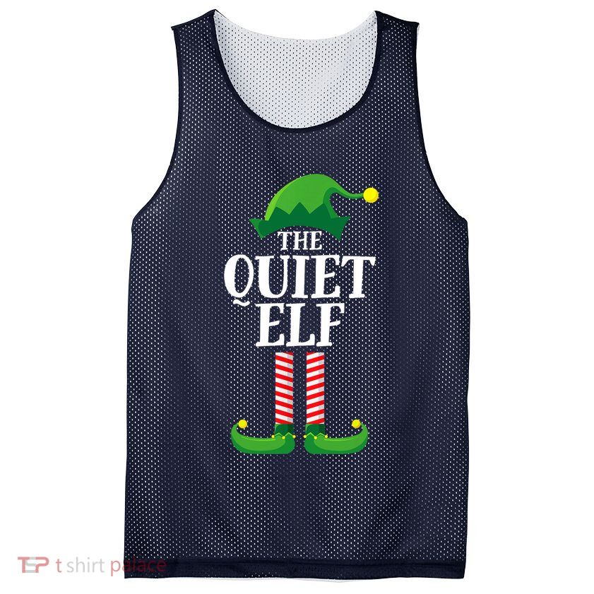 Quiet Elf Matching Family Group Christmas Party Mesh Reversible Basketball Jersey Tank
