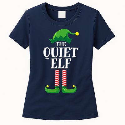 Quiet Elf Matching Family Group Christmas Party Womens T-Shirt