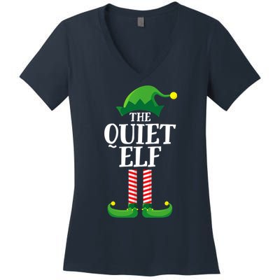 Quiet Elf Matching Family Group Christmas Party Women's V-Neck T-Shirt