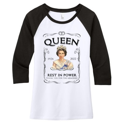 Queen Elizabeth Mug Elizabeth Mug Rip Elizabeth Mug Rip Queen Mug Her Majesty Th Women's Tri-Blend 3/4-Sleeve Raglan Shirt