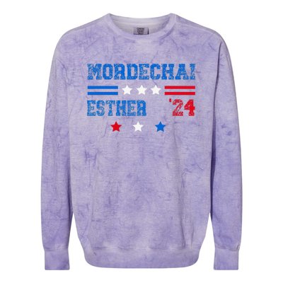 Queen Esther Mordechai 2024 Purim Colorblast Crewneck Sweatshirt