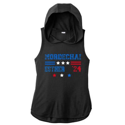 Queen Esther Mordechai 2024 Purim Ladies PosiCharge Tri-Blend Wicking Draft Hoodie Tank