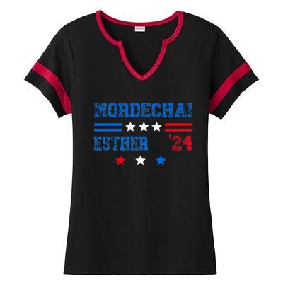 Queen Esther Mordechai 2024 Purim Ladies Halftime Notch Neck Tee